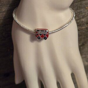 New Red London Double Decker Sterling Silver Charm